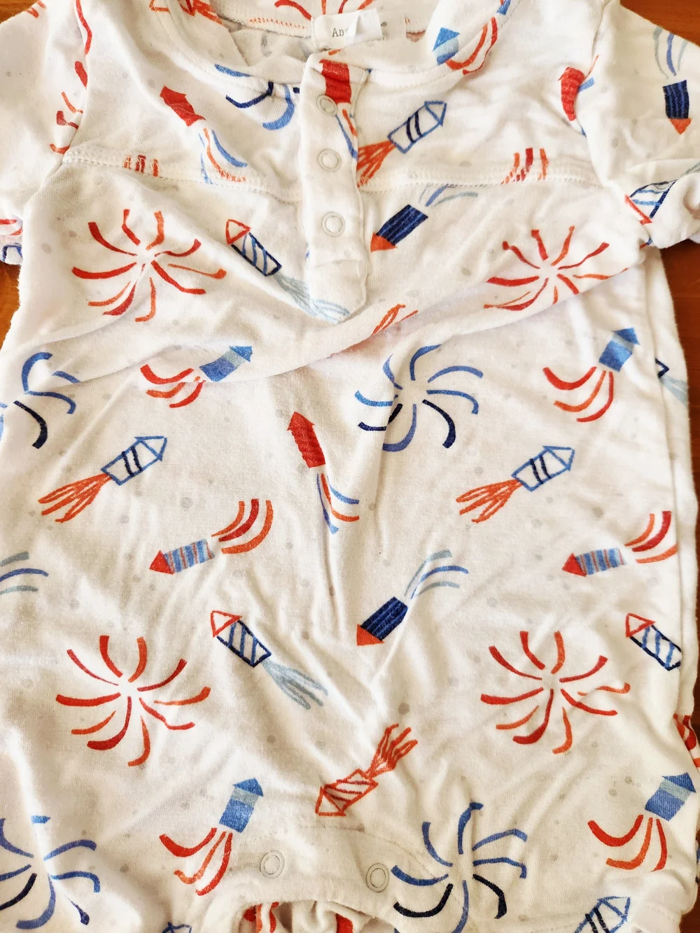 Angel Dear 3-6 Month Bamboo Shortie with Firework Print